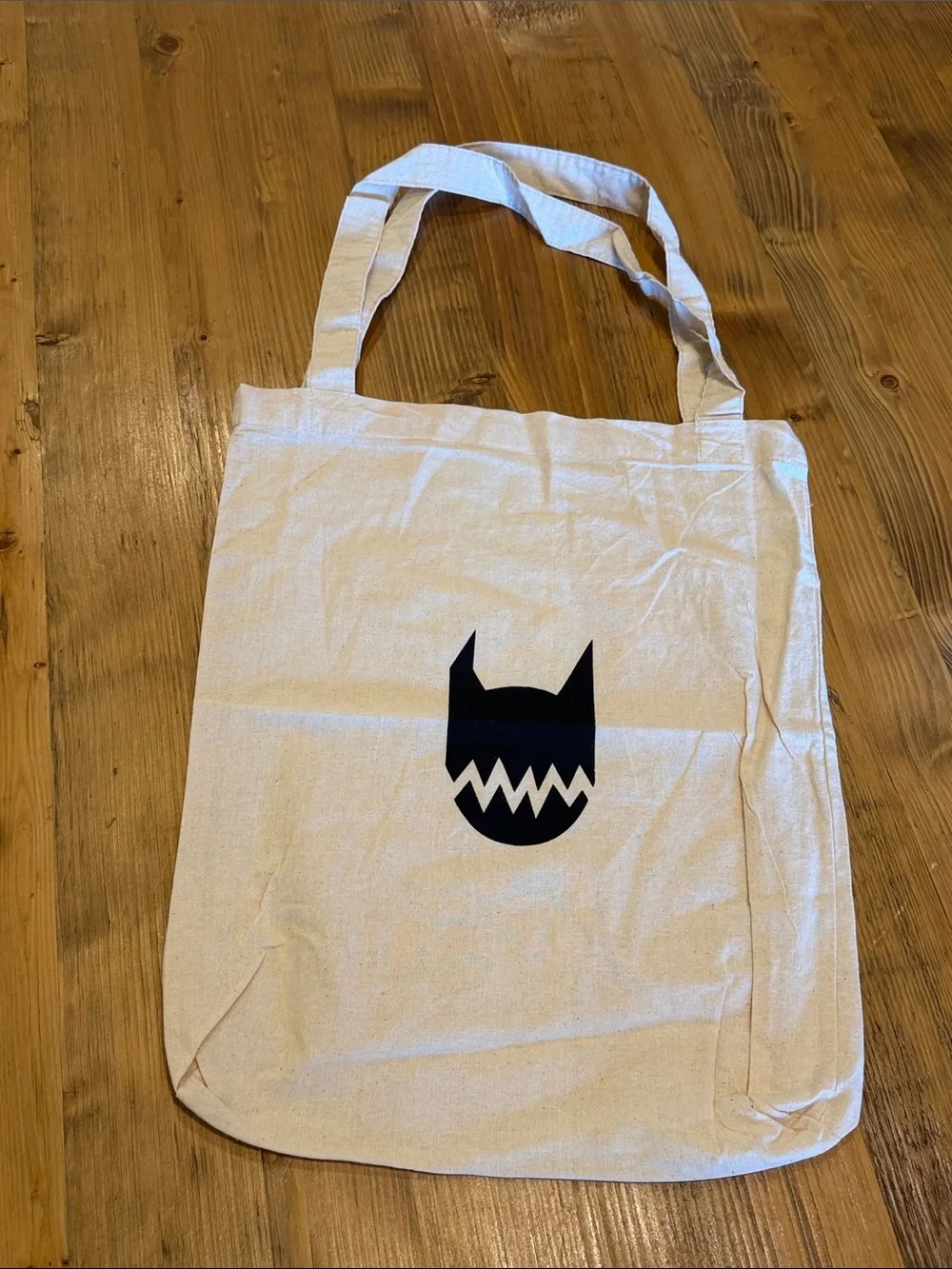 Munster Natural Canvas Tote with Black mnstrkids Logo